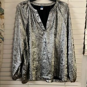 Old Navy Shimmering Silver Blouse